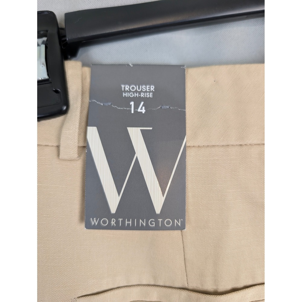 Worthington Trouser Pants‎ Womens SZ 14 Beige NEW High-Rise Wide Leg Workwear - Picture 5 of 9